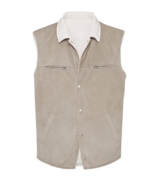 Leather Reversible Padded Gilet