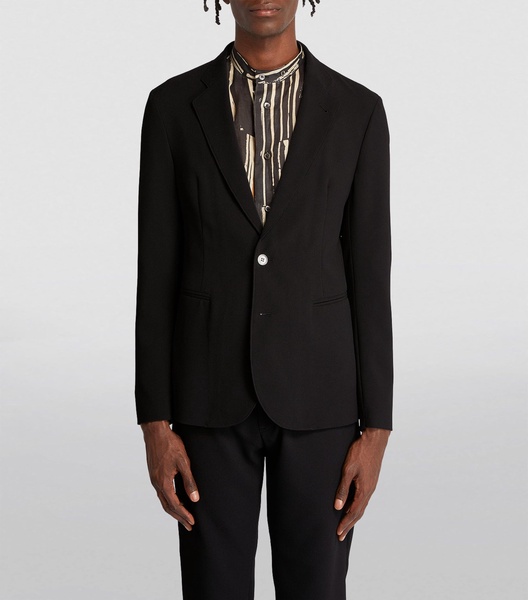 Crepe Single-Breasted Blazer