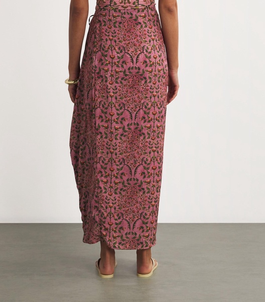Floral Print Tanzanita Sueño Maxi Skirt
