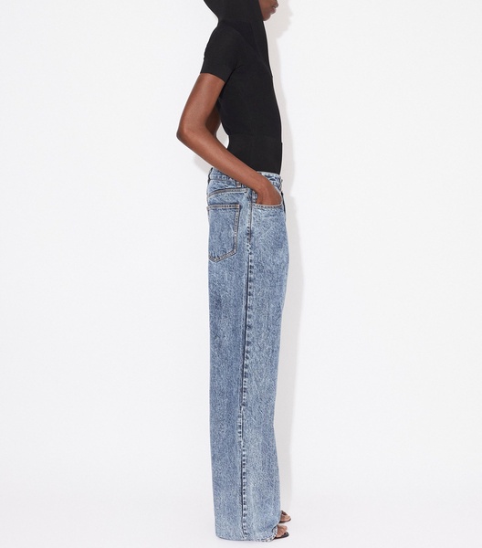 Knit-Waist Straight Jeans