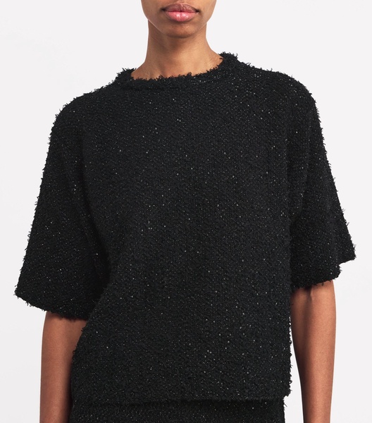 Sequinned Short-Sleeve Sweater
