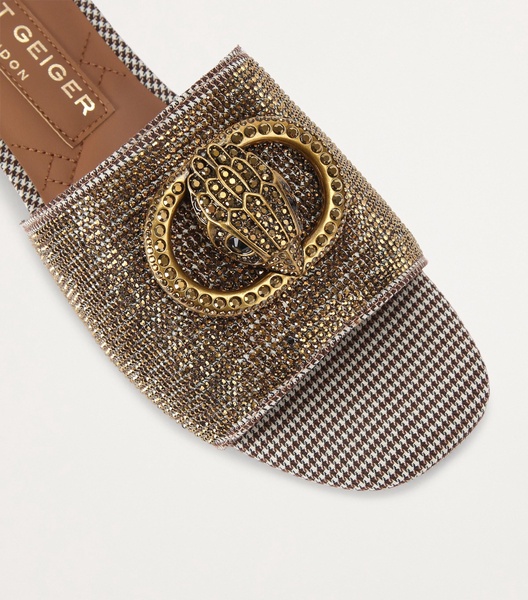 Houndstooth Crystal-Embellished Chelsea Sandals