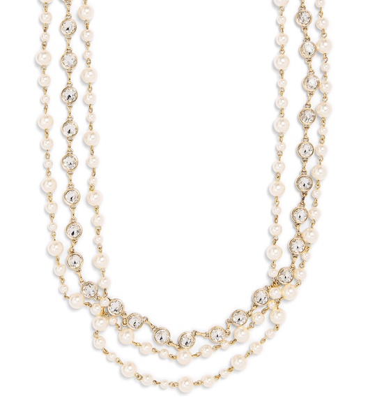 Embellished Pearl and Rhinestone Necklace