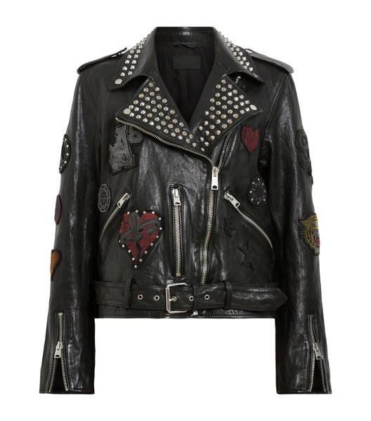 Leather College Biker Jacket