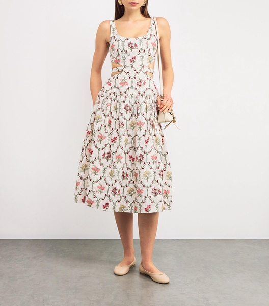 Linen Totumo Orquidea Midi Dress