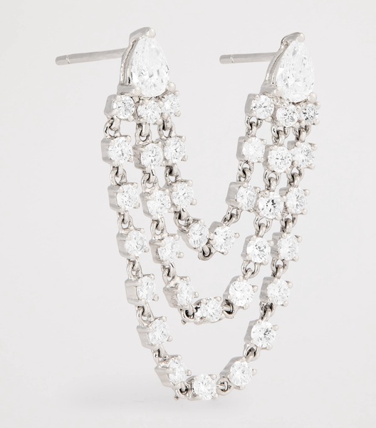 White Gold and Diamond Bianca Double Loop Earring