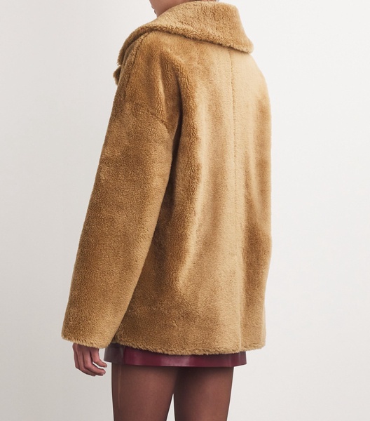 Wool Shearling Double-Breasted Coat