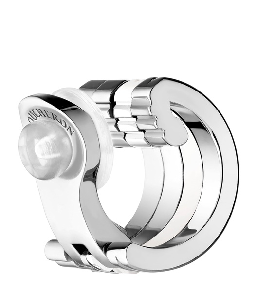 White Gold and Diamond Quatre Double White Edition Single Clip Earring