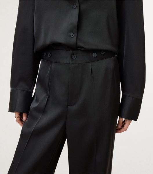 Satin Myrtle Wide-Leg  Trousers