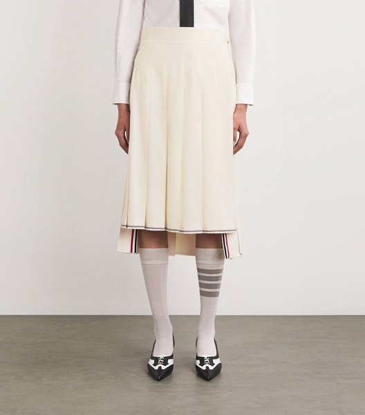 Cashmere Pleated Midi Skirt