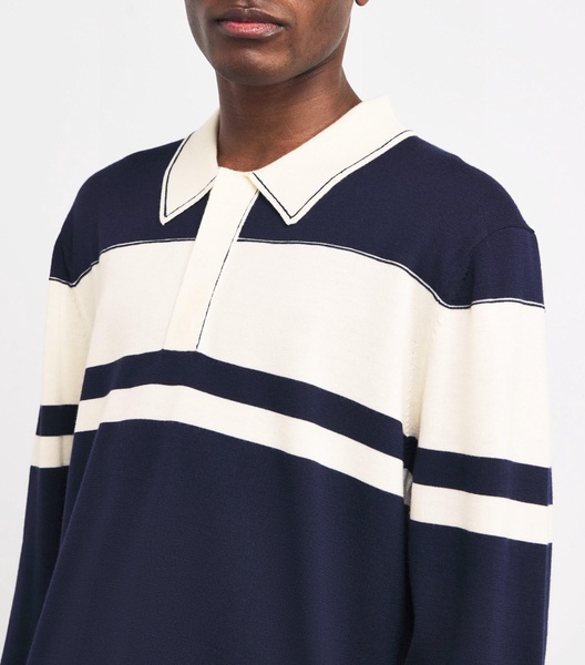 Wool Long-Sleeve Louis Polo Shirt