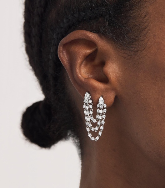 White Gold and Diamond Bianca Double Loop Earring