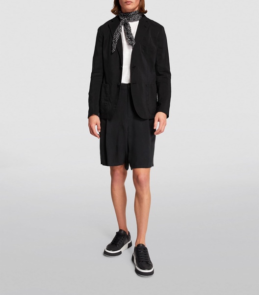 Silk-Blend Single-Breasted Blazer