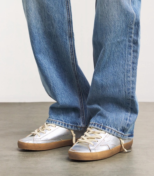 Metallic Leather Super-Star Sneakers