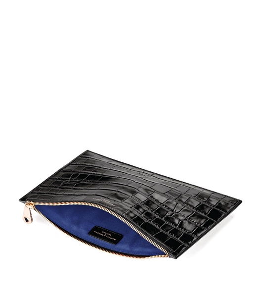 Large Flat Crocodile Printed Pouch