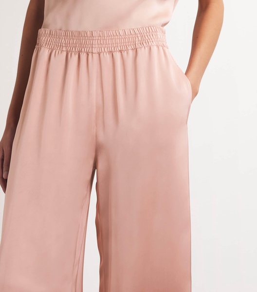 Elasticated-Waistband Flared Trousers