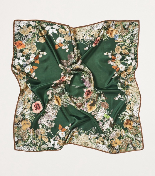 Silk Botanical 'A' Print Scarf