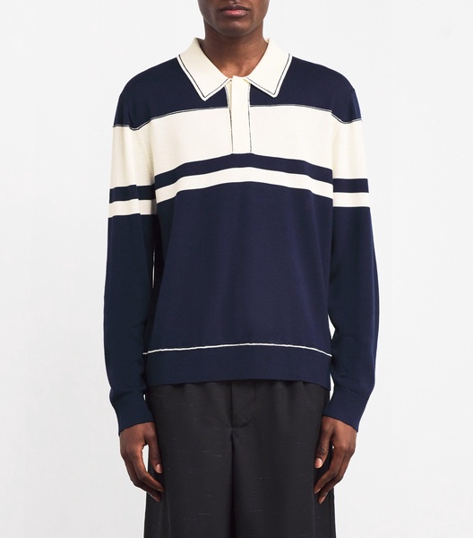 Wool Long-Sleeve Louis Polo Shirt