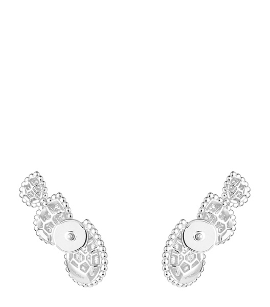 White Gold and Diamond Serpent Bohème Three Motifs Earrings