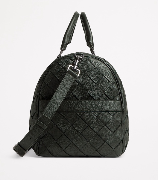 Leather Intrecciato Cabin Duffle Bag