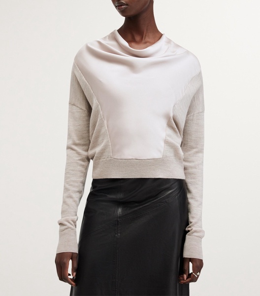 Wool and Satin-Blend Myra Sweater