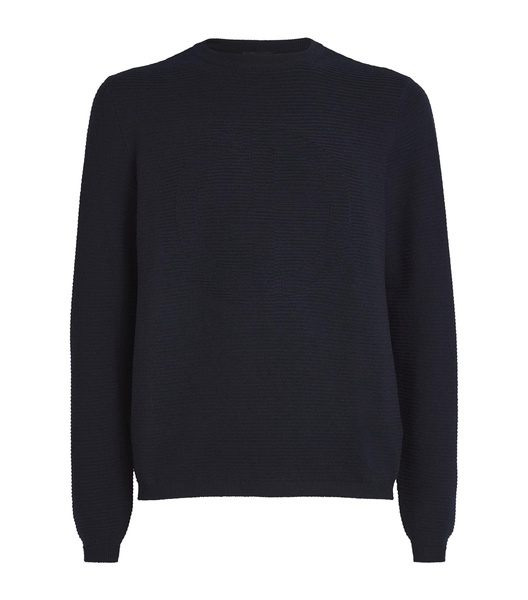 Virgin Wool-Blend Jacquard Logo Sweater