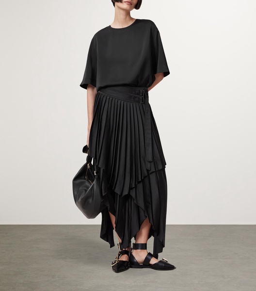 Asymmetric Kat Pleated Skirt