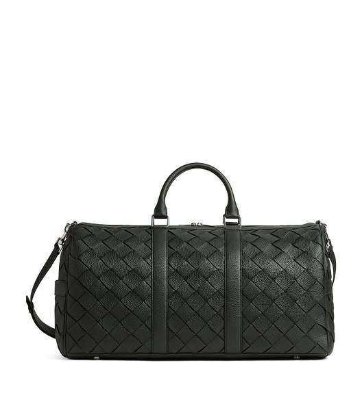 Leather Intrecciato Cabin Duffle Bag
