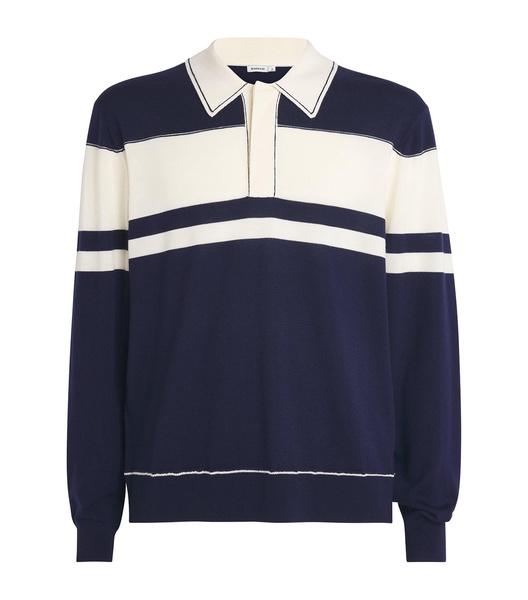 Wool Long-Sleeve Louis Polo Shirt