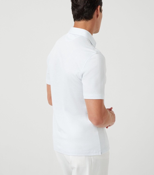 Cotton-Linen Piqué Polo Shirt