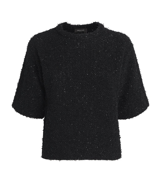 Sequinned Short-Sleeve Sweater