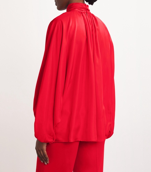 Silk Crush Pussybow Blouse