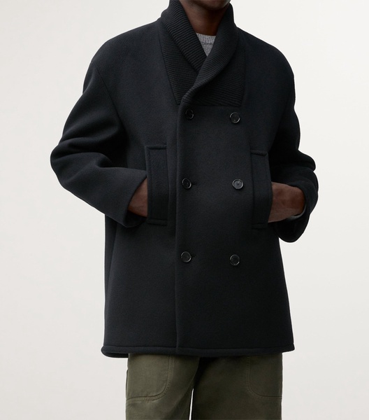 Wool-Blend Double-Breasted Pea Coat