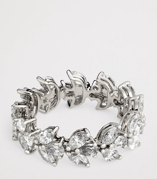 White Gold and Diamond Lotus Ring
