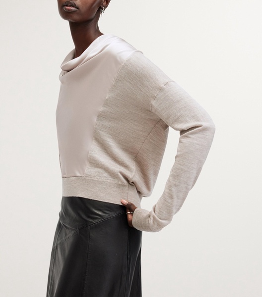 Wool and Satin-Blend Myra Sweater