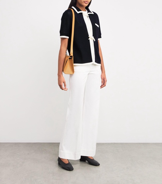 Wool-Cashmere Bow-Front Cardigan