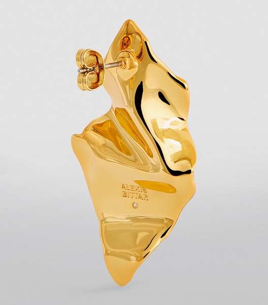 Gold-Plated Crumpled Earrings