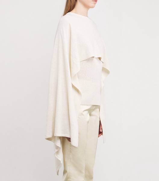 Silk Bouclé Cape Sweater