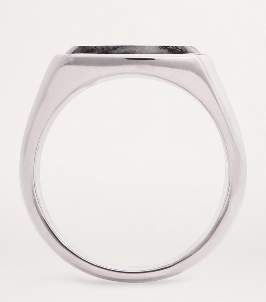Sterling Silver Cushion Larvikite Ring