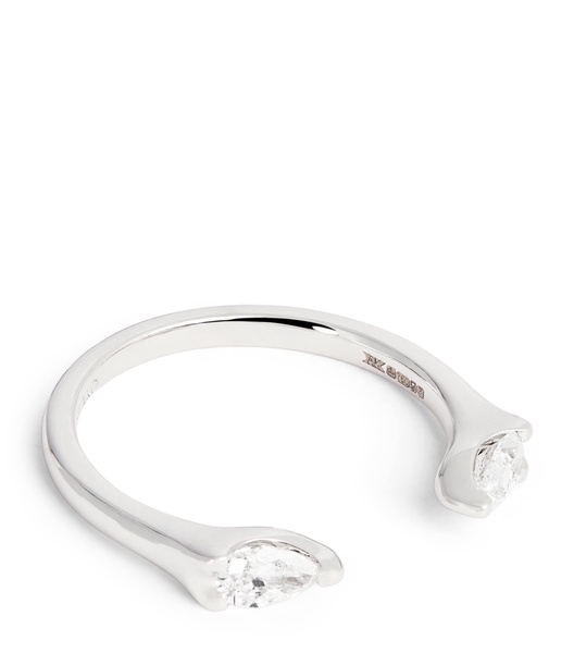 White Gold and Diamond Orbit Ring