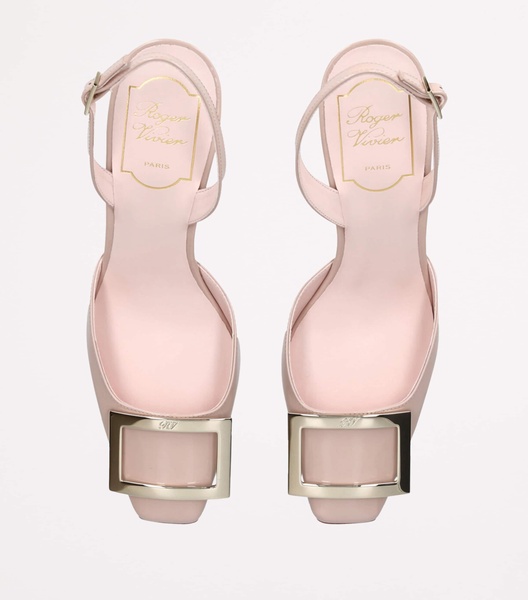 Leather Trompette Slingback Pumps 70