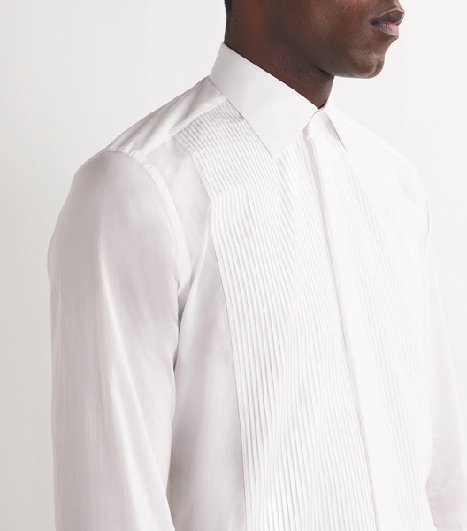 Cotton Plastron-Detail Shirt