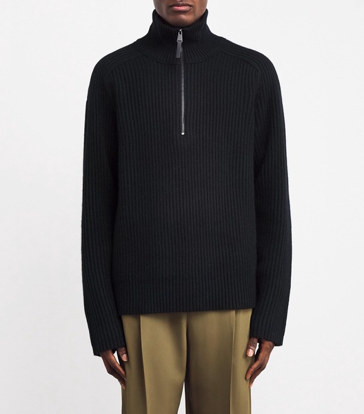 Cashmere-Blend Half-Zip Henry Sweater