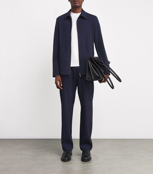 Virgin Wool-Blend Bomber Jacket