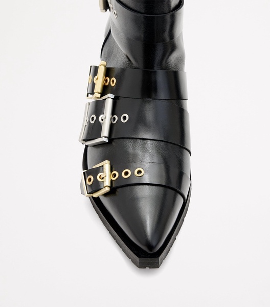 Leather Buckle-Detail Jane Boots 43