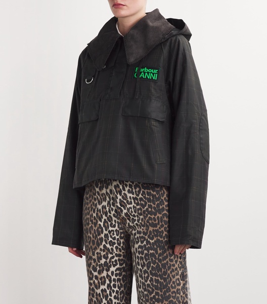 x GANNI Tartan Waxed Anorak Jacket