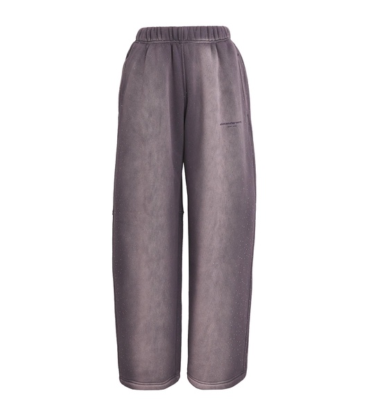 Cotton-Blend Rhinestone-Embellished Sweatpants
