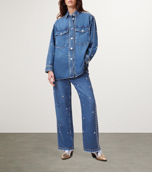 Studded Blake Wide-Leg Jeans