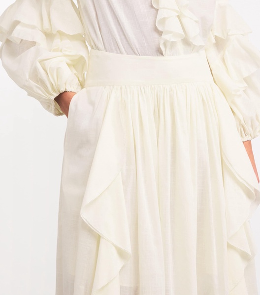 Cotton Ruffled Maxi Skirt