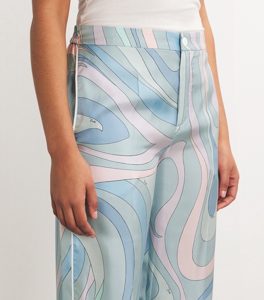 Marmo Print Wide-Leg Trousers